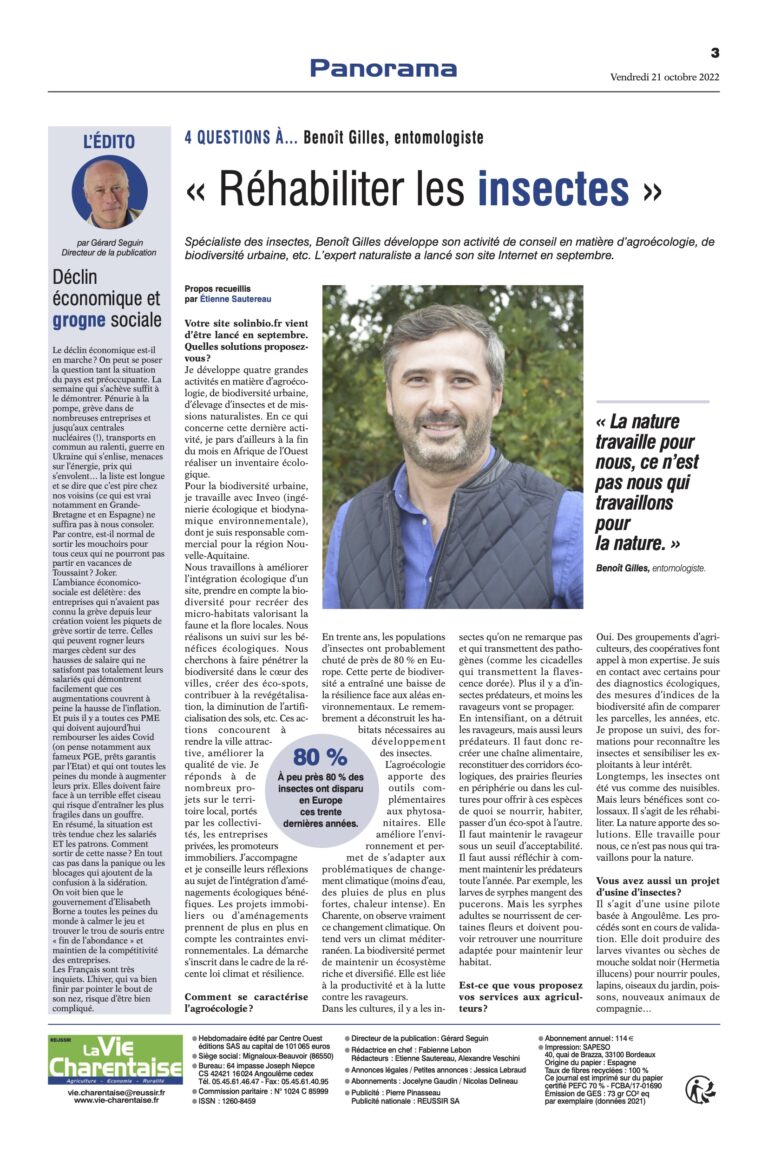Article – Vie Charentaise